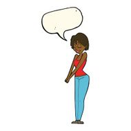 cartoon content woman with speech bubble N8