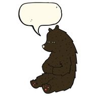 cute cartoon black bear with speech bubble N52