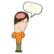 cartoon man with big brain speech bubble N7