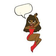 cartoon woman in lingerie with speech bubble N32