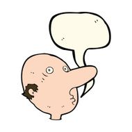 cartoon balding man with speech bubble N14