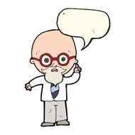 cartoon professor with speech bubble N6