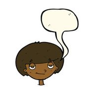 cartoon smug looking boy with speech bubble N8