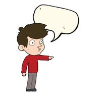cartoon pointing boy with speech bubble N20