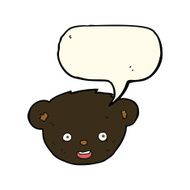 cartoon black bear face with speech bubble N19
