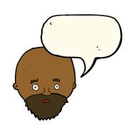 cartoon shocked man with beard speech bubble N16