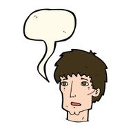 cartoon worried man with speech bubble N67