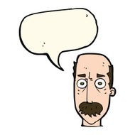 cartoon man with mustache speech bubble N61