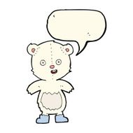 cartoon happy teddy bear in boots with speech bubble N7