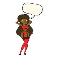 cartoon woman in lingerie with speech bubble N34