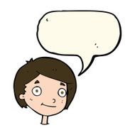 Cartoon happy boy with speech bubble N160