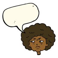 cartoon bitter old woman with speech bubble N14