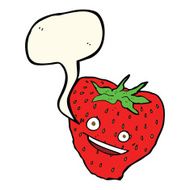 cartoon strawberry with speech bubble N17