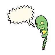 funny cartoon skull with speech bubble N14