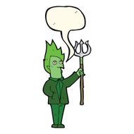 cartoon devil with pitchfork speech bubble N18