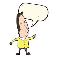 cartoon pointing man with speech bubble N53