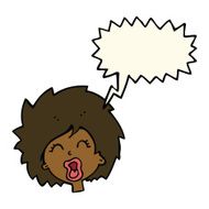 cartoon woman screaming with speech bubble N8