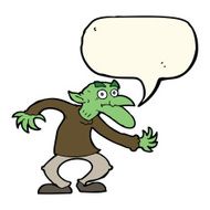cartoon goblin with speech bubble N7