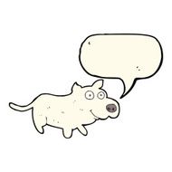 cartoon happy little dog with speech bubble N7