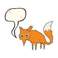 funny cartoon fox with speech bubble N4