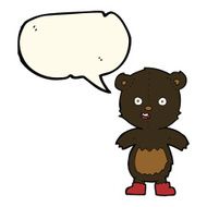 cartoon happy teddy bear in boots with speech bubble N8