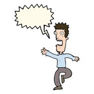 cartoon shrieking man with speech bubble N7