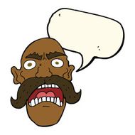cartoon angry old man with speech bubble N99