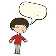 cartoon surprised boy with speech bubble N21