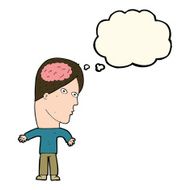 cartoon man with brain symbol speech bubble N15