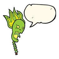spooky cartoon skull with speech bubble N3
