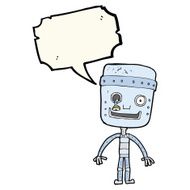cartoon funny robot with speech bubble N52