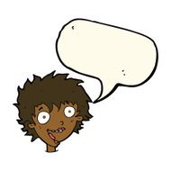 cartoon crazy excited woman with speech bubble N14