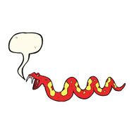 cartoon poisonous snake with speech bubble N5
