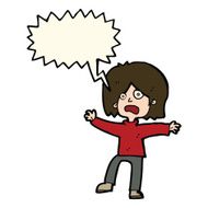 cartoon scared person with speech bubble N7