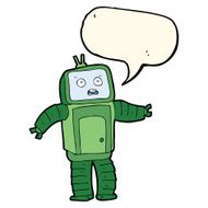 cartoon funny robot with speech bubble N53