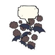 cartoon vampire bats with speech bubble N3