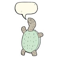 cartoon happy turtle with speech bubble N7