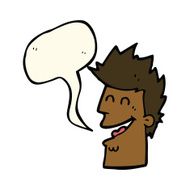 cartoon happy man with speech bubble N323