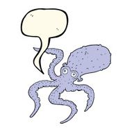 cartoon octopus with speech bubble N20