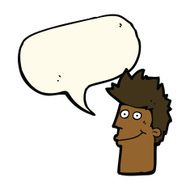 cartoon happy man with speech bubble N324