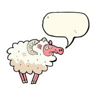 cartoon dirty sheep with speech bubble N4