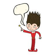 cartoon magic christmas elf with speech bubble N7