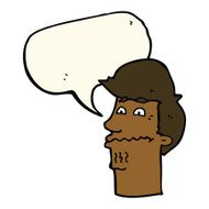 cartoon nervous man with speech bubble N98