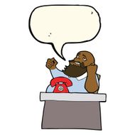 cartoon arrogant boss man with speech bubble N7