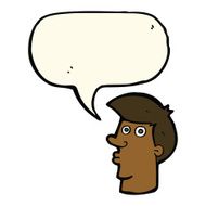 cartoon confused man with speech bubble N28