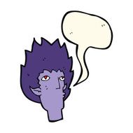 cartoon vampire face with speech bubble N27