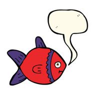 cartoon fish with speech bubble N53