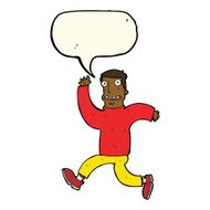 cartoon terrified man with speech bubble N140