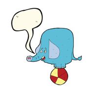 cartoon circus elephant with speech bubble N8