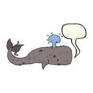 cartoon whale with speech bubble N25